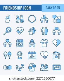 25 Friendship. Two Color icons Pack. vector illustration.