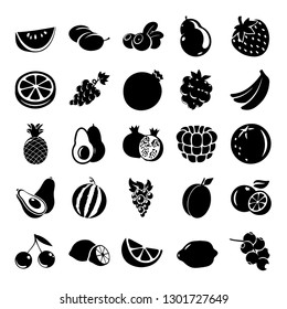 25 fruit icon vector 