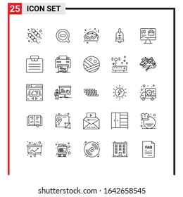 25 General Icons for website design print and mobile apps. 25 Outline Symbols Signs Isolated on White Background. 25 Icon Pack.