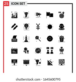 25 iconos generales para diseño de sitios web, aplicaciones impresas y móviles. Signos de 25 símbolos de glifos aislados en fondo blanco. Paquete de iconos.
