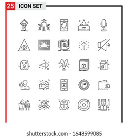 25 General Icons for website design print and mobile apps. 25 Outline Symbols Signs Isolated on White Background. 25 Icon Pack.