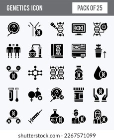 Paquete de iconos de Glifo Genético. ilustración vectorial.