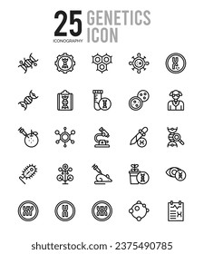 25 Genética. Paquete de dos iconos de color. ilustración vectorial.