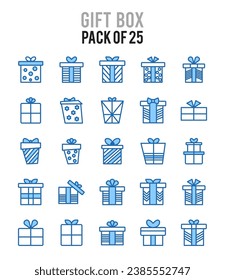 25 Gift Box icons Pack vector illustration.