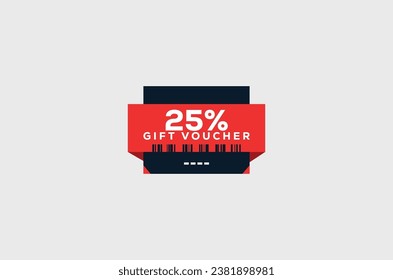 25% Gift Voucher Minimalist signs and symbols design with fantastic color combination and style