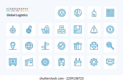 Paquete de iconos de Global Logistics Blue