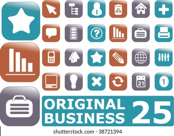 25 glossy business buttons. vector