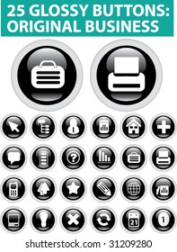 25 glossy buttons: original business. vector