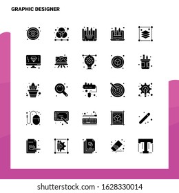 25 Graphic Designer Icon set. Solid Glyph Icon Vector Illustration Template For Web and Mobile. Ideas for business company.