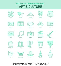 25 Green Art and Culture Icon set
