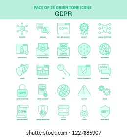 25 Green GDPR Icon set