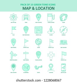 25 Green Map and Location Icon set