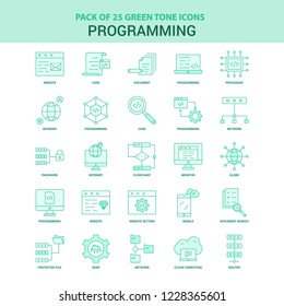25 Green Programming Icon set