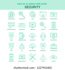 25 Green Security Icon set