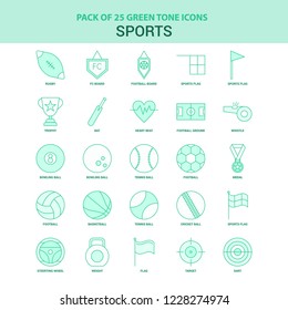 25 Green Sports Icon set