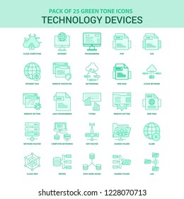 25 Green Technology Device Icon set
