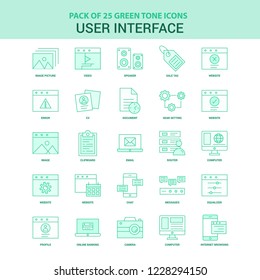 25 Green User Interface  Icon set