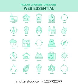 25 Green Web Essential Icon set