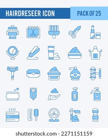 25 Hairdresser. Two Color icons Pack. vector illustration.
