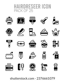 25 Hairdresser. Two Color icons Pack. vector illustration.