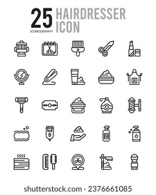 25 Hairdresser. Two Color icons Pack. vector illustration.