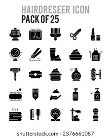 25 Hairdresser. Two Color icons Pack. vector illustration.