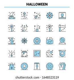 25 Halloween Black and Blue icon Set. Creative Icon Design and logo template