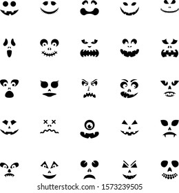 25 Halloween Face Gylph Icon Set Stock Vector (Royalty Free) 1573239505 ...