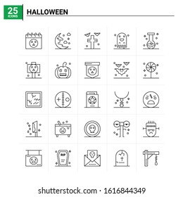 25 Halloween icon set. vector background