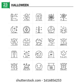 25 Halloween icon set. vector background
