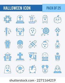 25 Halloween. Two Color icons Pack. vector illustration.