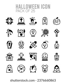 25 Halloween. Two Color icons Pack. vector illustration.