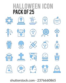 25 Halloween. Two Color icons Pack. vector illustration.
