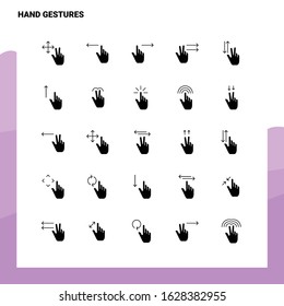 25 Hand Gestures Icon set. Solid Glyph Icon Vector Illustration Template For Web and Mobile. Ideas for business company.