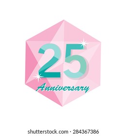 25 Happy anniversary symbol, vector illustration