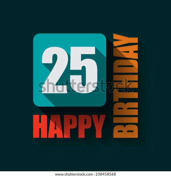 25 Happy Birthday Background Card Flat Stock Vector (Royalty Free ...