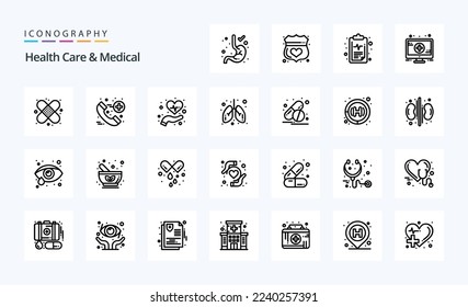 25 Health Care And Medical Line icon pack