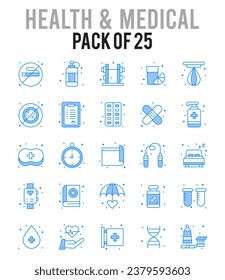 25 Health and Medical. icons Pack. vector illustration.