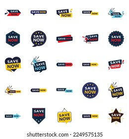 25 Diseños tipográficos de alta calidad para una campaña de ahorro premium Save Now