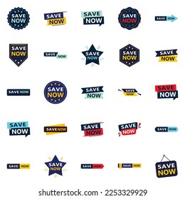 25 Qualitativ hochwertige typografische Designs für eine professionelle Sparaktion Jetzt sparen
