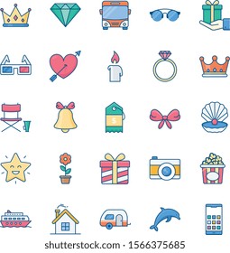 25 Holiday Filled line icon set 02
