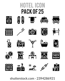 Hotel 25. paquete de iconos. ilustración vectorial.