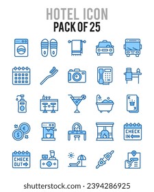 Hotel 25. paquete de iconos. ilustración vectorial.