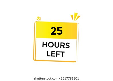 25 hours left, icon, stile, timer, countdown, clock, time,  background, template, 25 hours left, countdown, sticker, left banner, business, sale, label button
