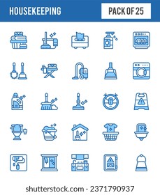 25 Housekeeping Flat icons pack. vector illustration.