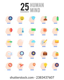 25 Human Mind. icons Pack. vector illustration.