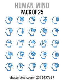 25 Human Mind. icons Pack. vector illustration.