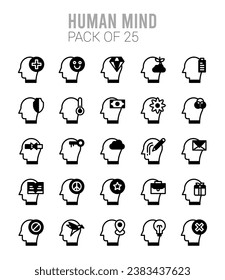 25 Human Mind. icons Pack. vector illustration.