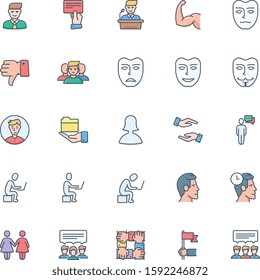 25 Human Resource Filled Line icon set 02