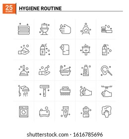 25 Hygiene Routine icon set. vector background